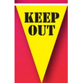 60' Stock Printed Triangle Warning Pennant String (Keep Out)